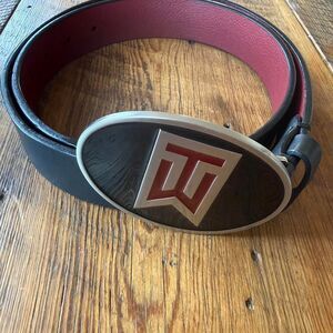 Nike Men's Black and Burgundy Belt